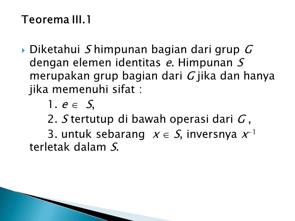 Teorema III.1