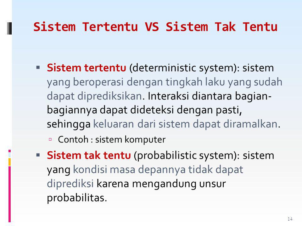 Sistem Tertentu VS Sistem Tak Tentu