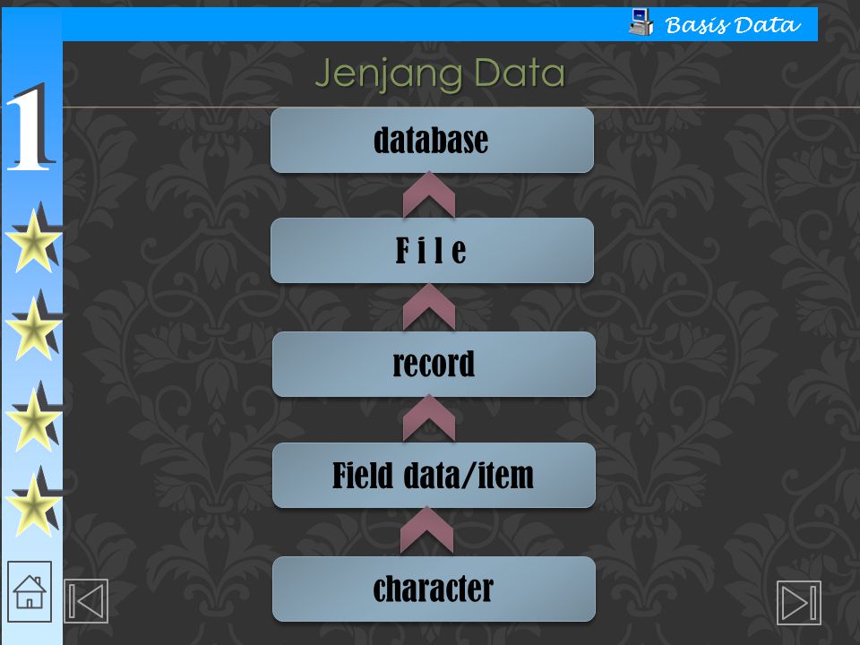 Jenjang Data database F i l e record Field data/item character