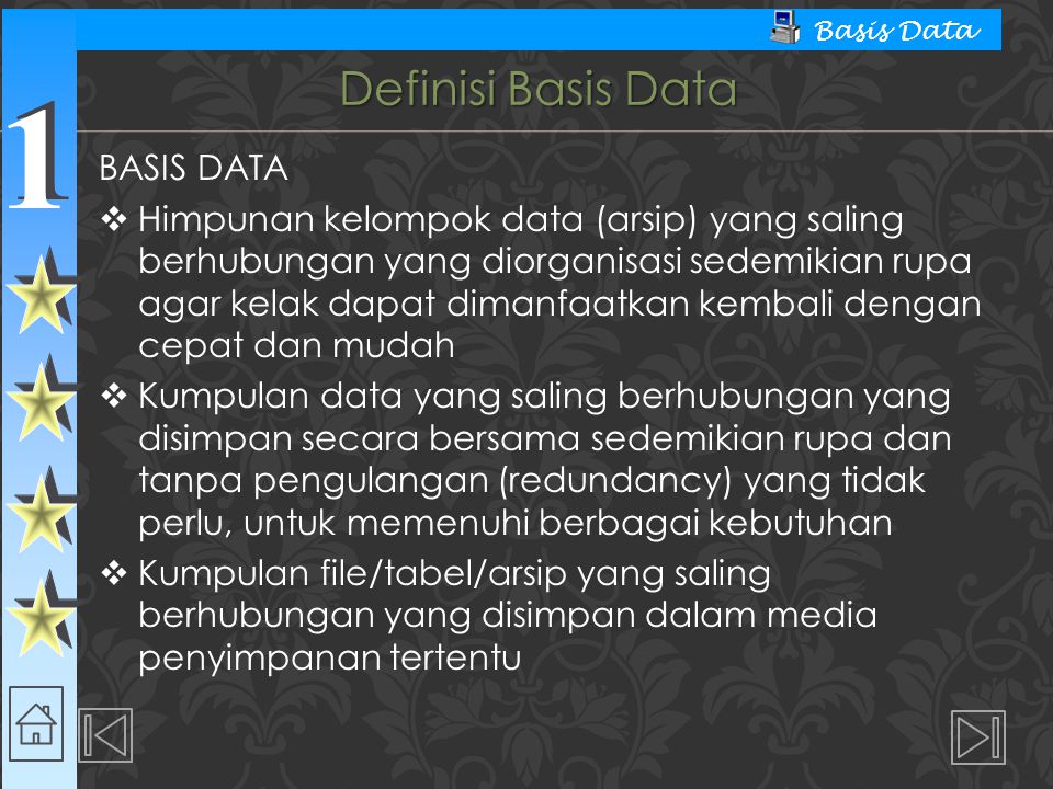Definisi Basis Data BASIS DATA