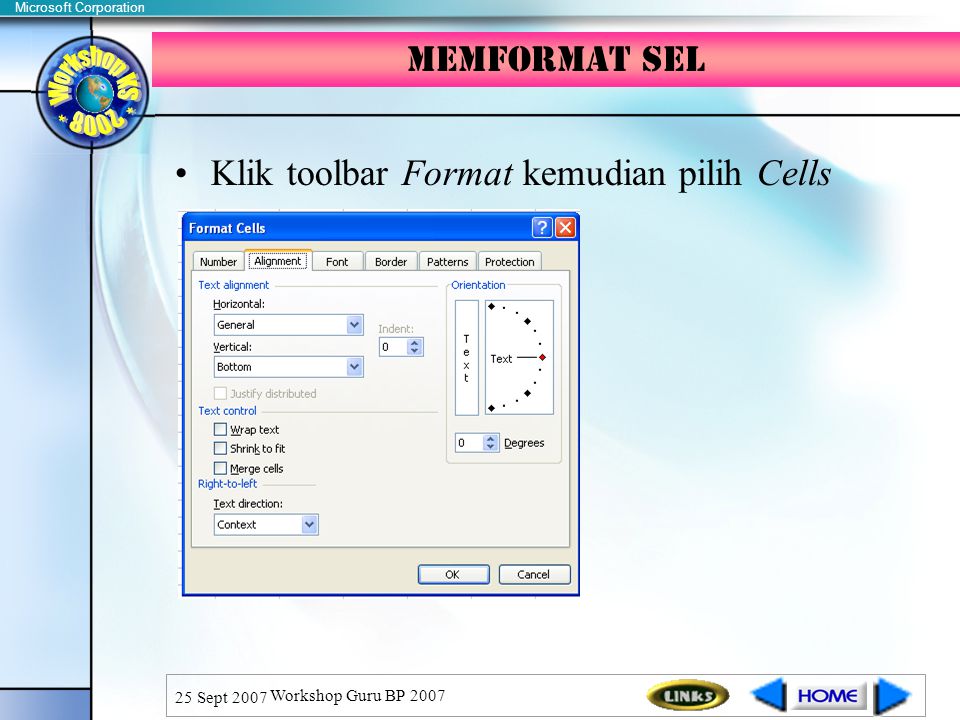 Klik toolbar Format kemudian pilih Cells