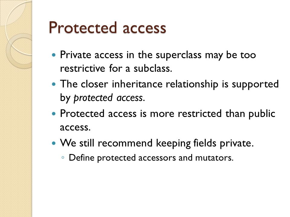 Protected access. Private access. Protect Definition.