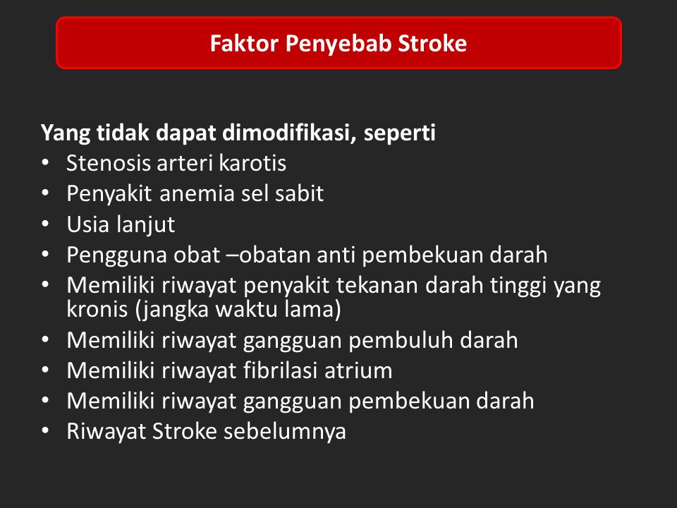 Faktor Penyebab Stroke