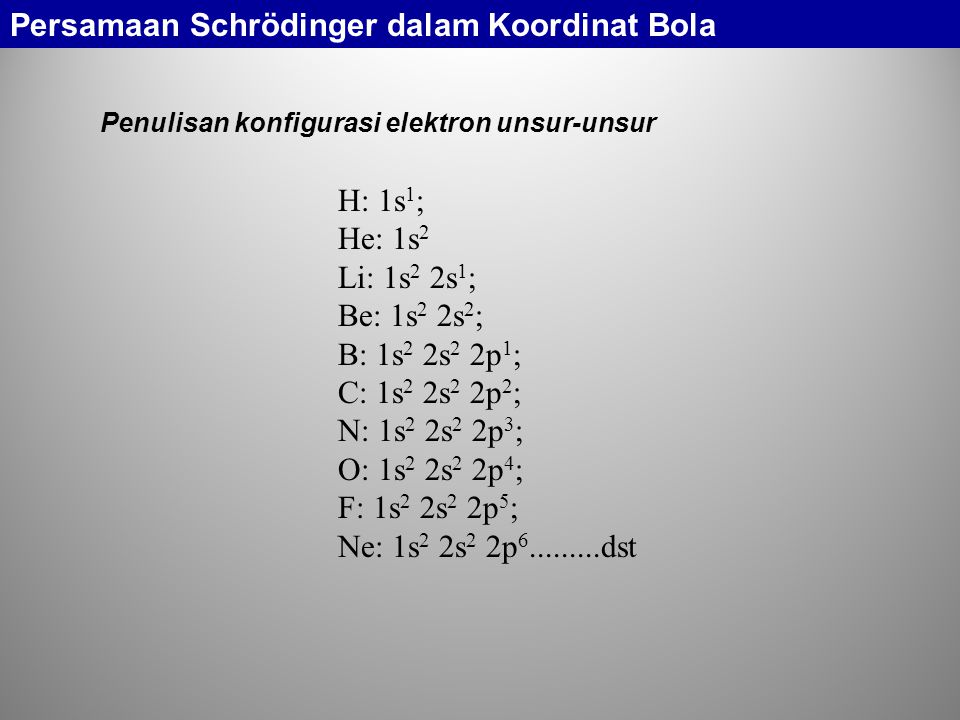 Persamaan Schrödinger dalam Koordinat Bola