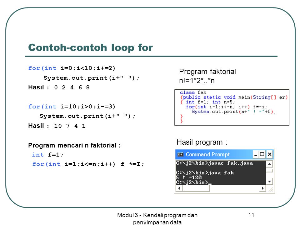 Contoh-contoh loop for