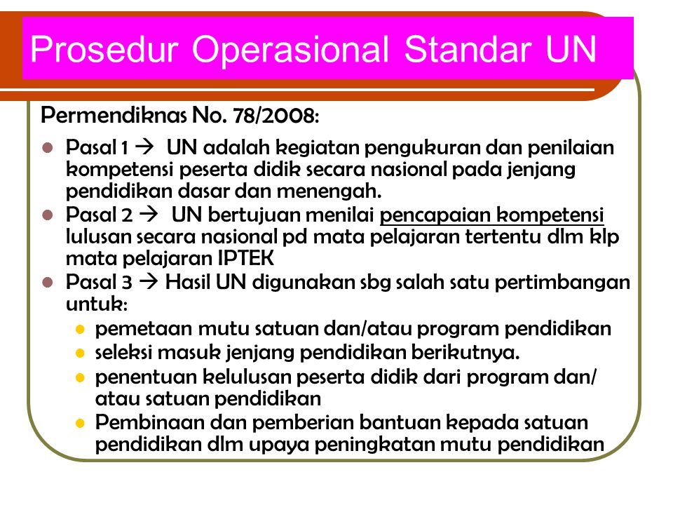Prosedur Operasional Standar UN