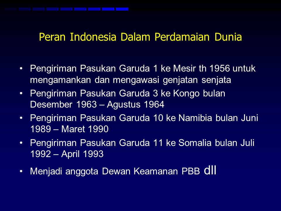 Peran Indonesia Dalam Perdamaian Dunia