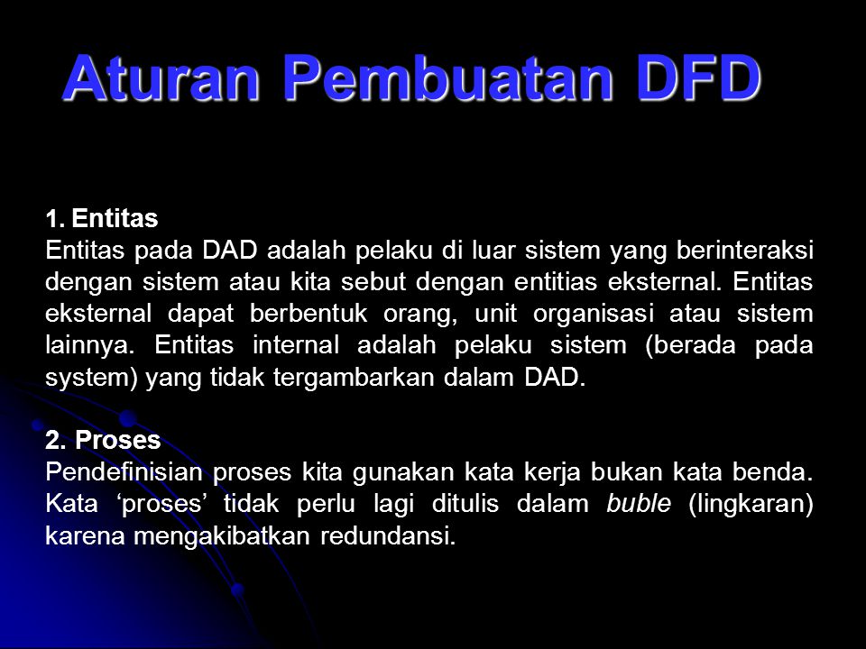 Aturan Pembuatan DFD Entitas.