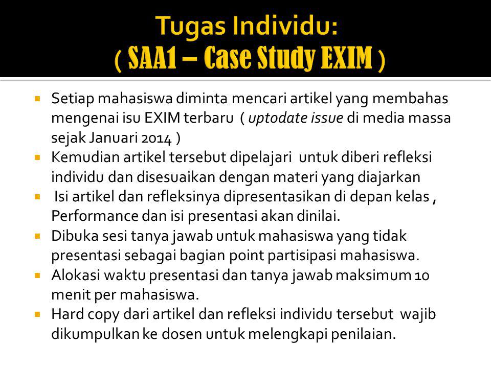 Tugas Individu: ( SAA1 – Case Study EXIM )