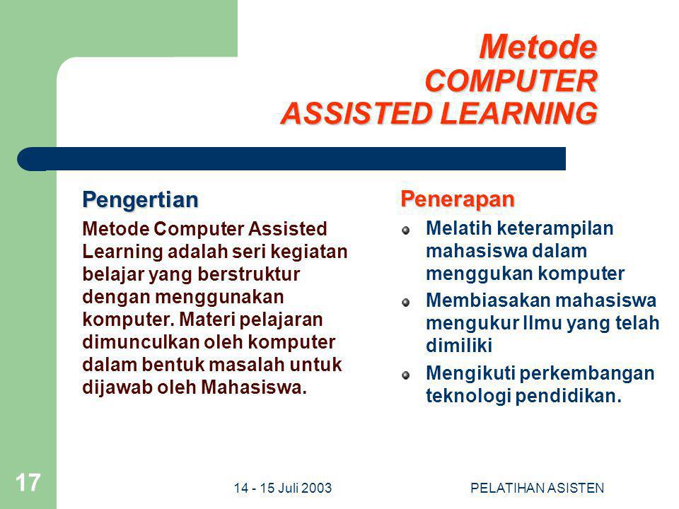 Metode COMPUTER ASSISTED LEARNING