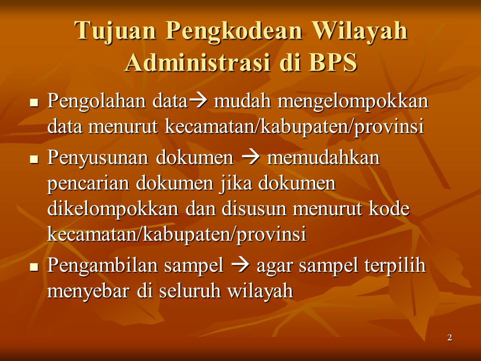 Tujuan Pengkodean Wilayah Administrasi di BPS
