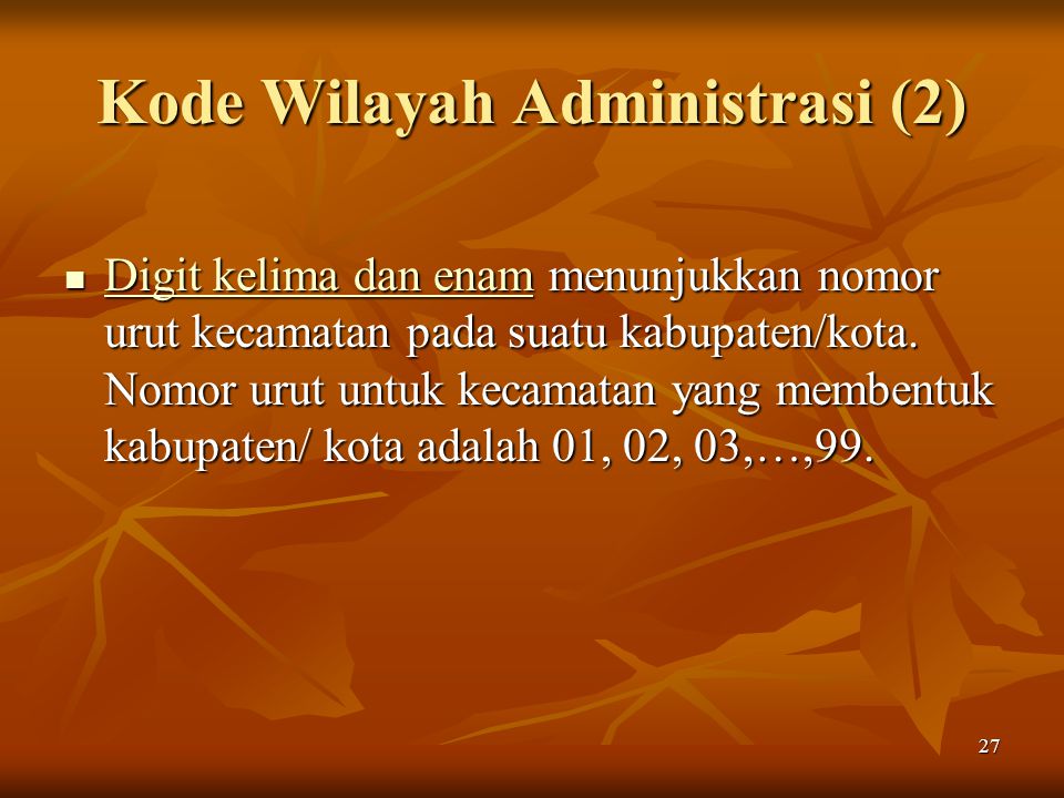 Kode Wilayah Administrasi (2)