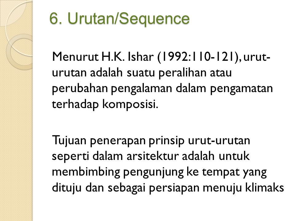 6. Urutan/Sequence