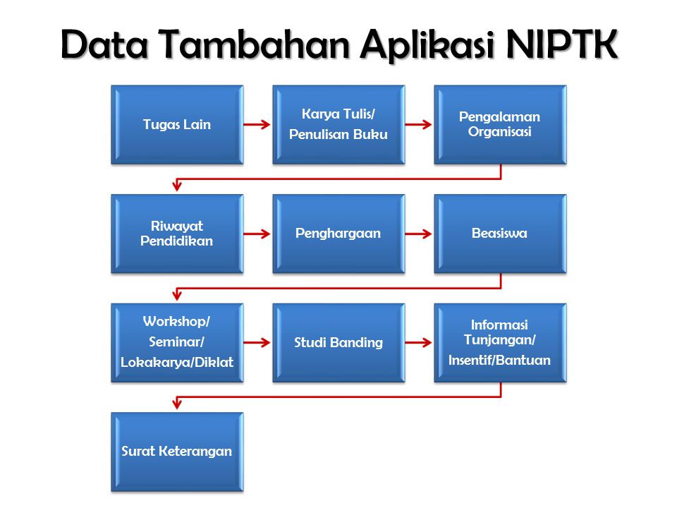 Data Tambahan Aplikasi NIPTK