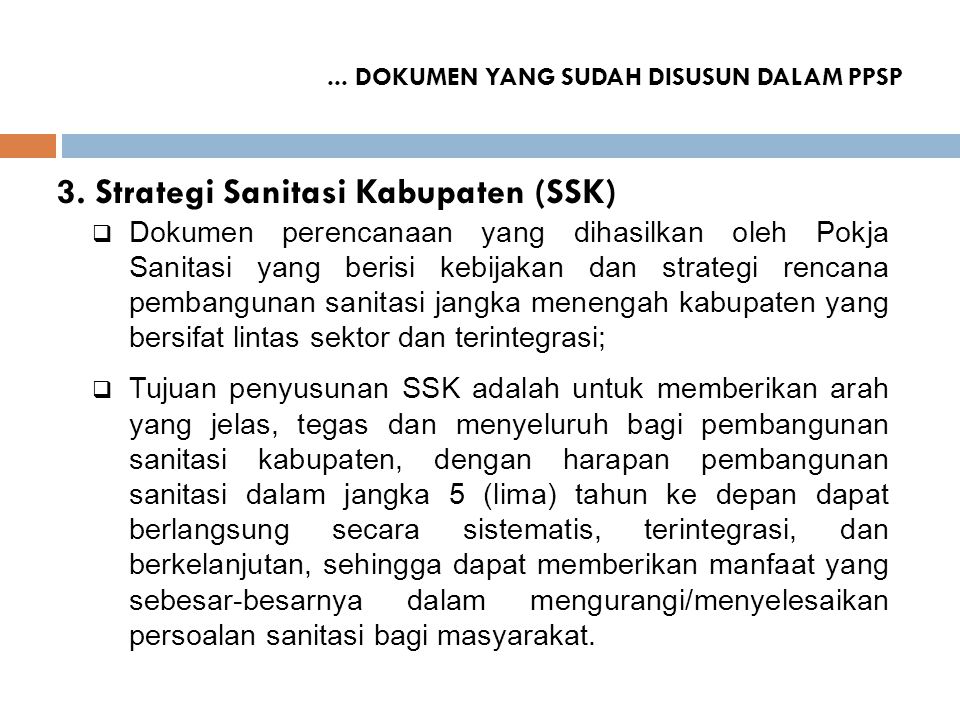 3. Strategi Sanitasi Kabupaten (SSK)