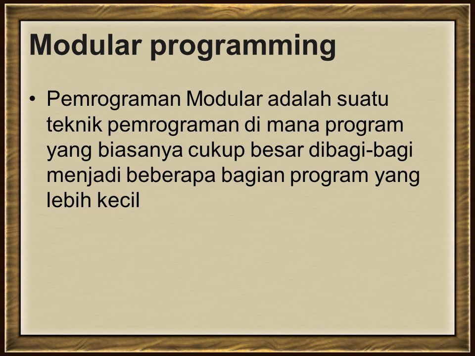 Modular programming