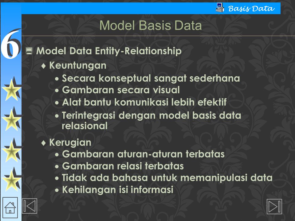 Model Basis Data Model Data Entity-Relationship Keuntungan