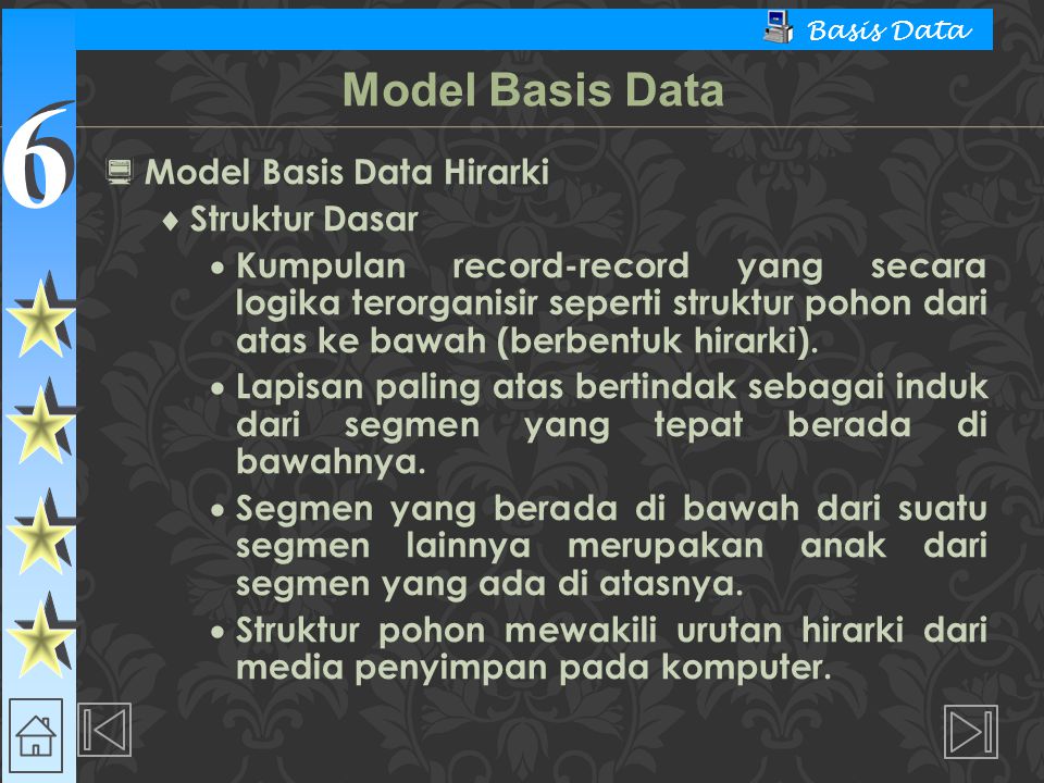 Model Basis Data Model Basis Data Hirarki Struktur Dasar