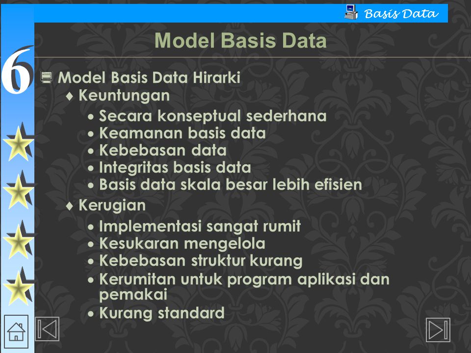 Model Basis Data Model Basis Data Hirarki Keuntungan