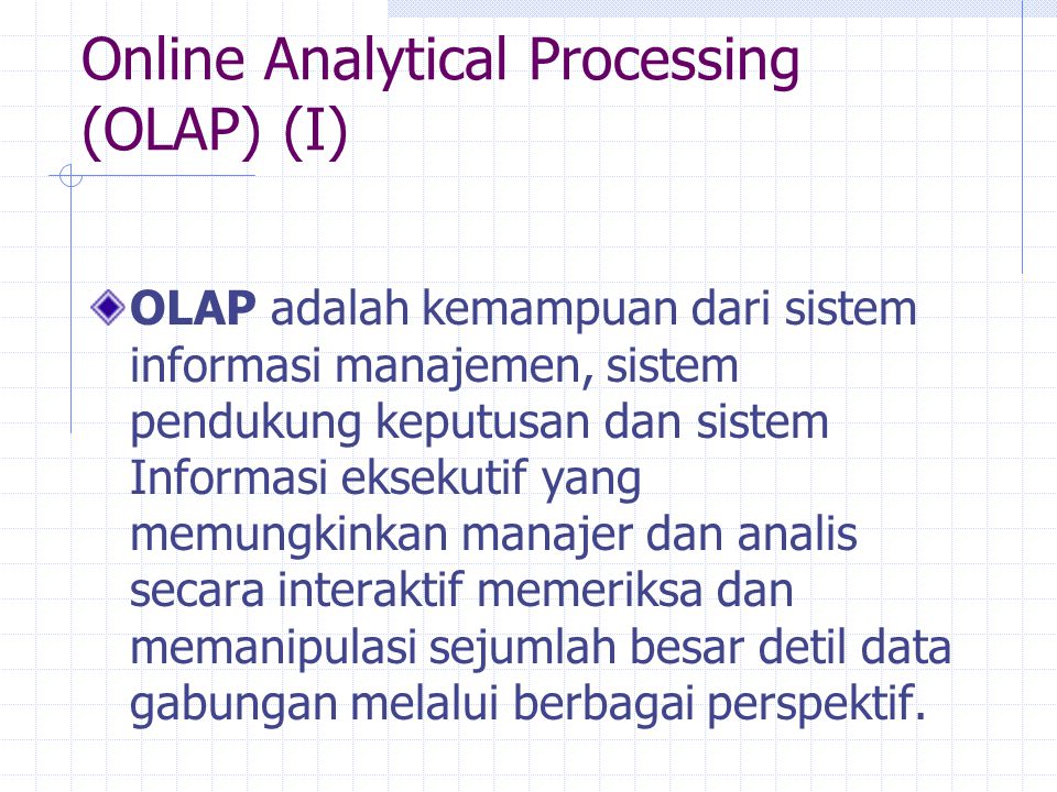 Online Analytical Processing (OLAP) (I)