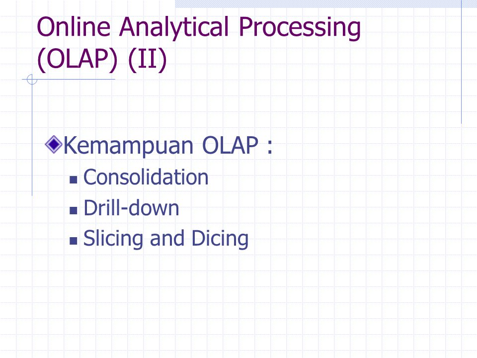 Online Analytical Processing (OLAP) (II)