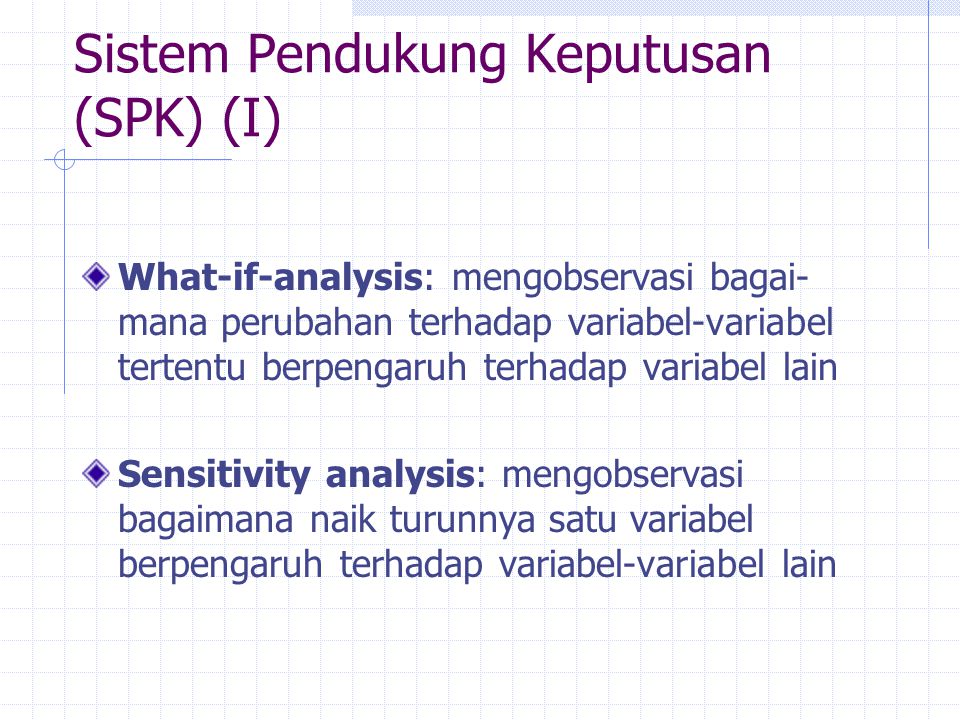 Sistem Pendukung Keputusan (SPK) (I)