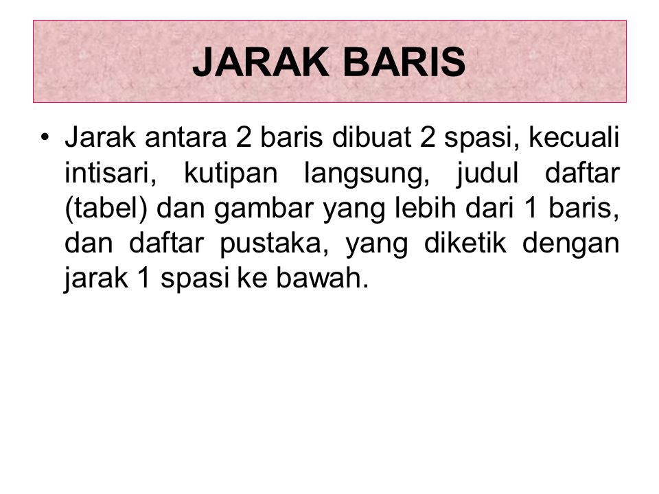 JARAK BARIS