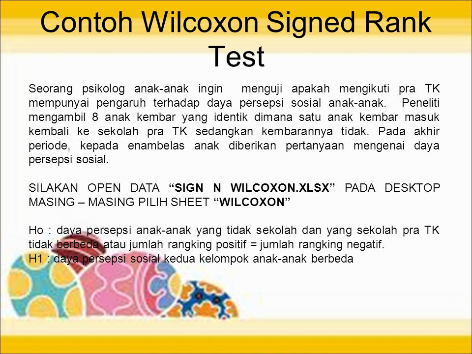 Contoh Wilcoxon Signed Rank Test