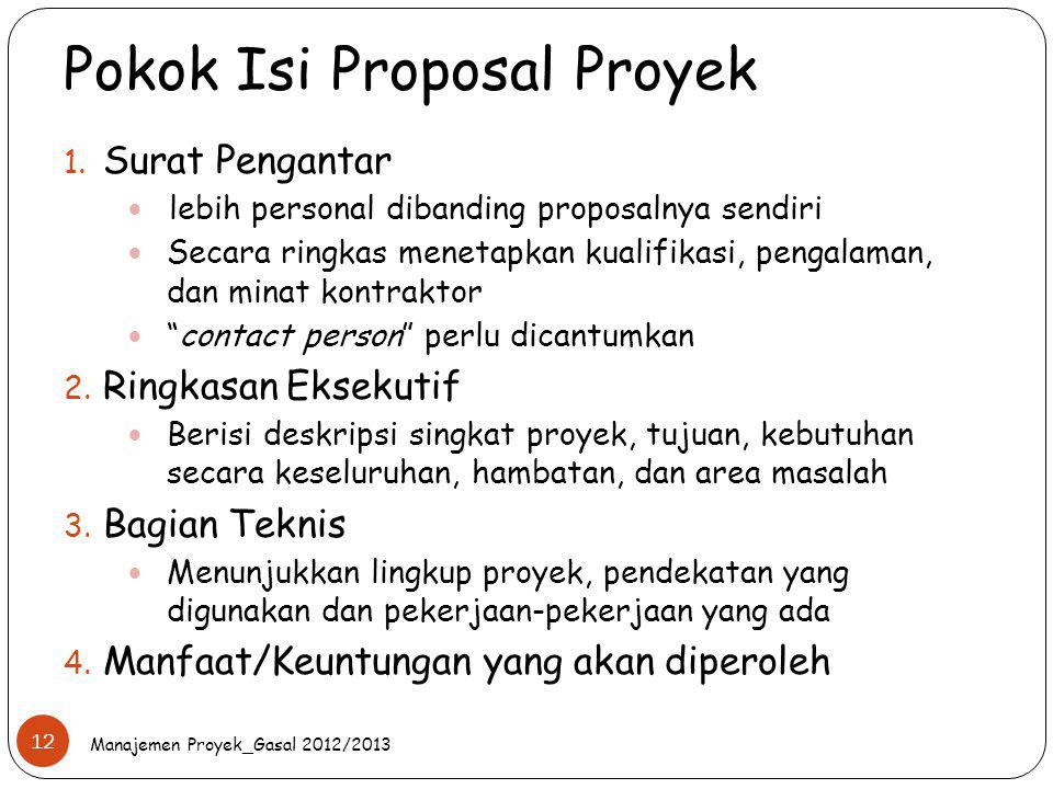 Pokok Isi Proposal Proyek
