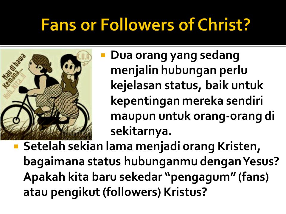 Fans or Followers of Christ