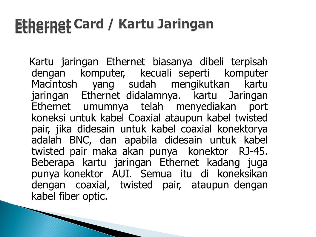 Ethernet Card / Kartu Jaringan Ethernet