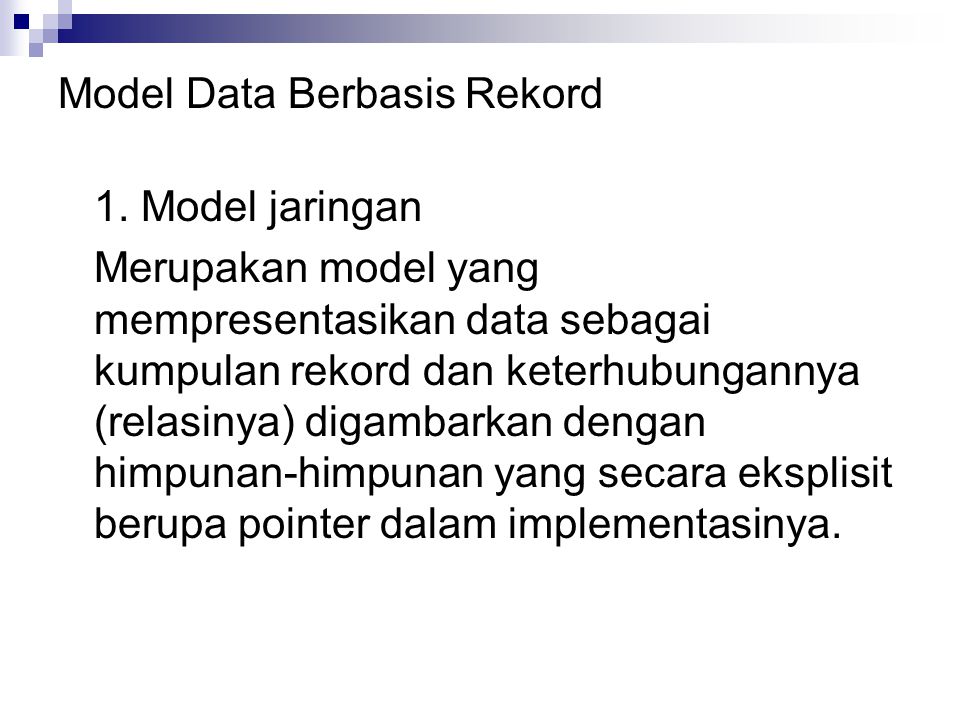 Model Data Berbasis Rekord 1