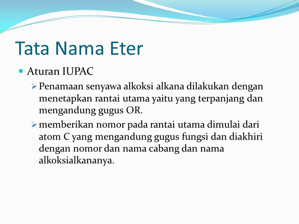 Tata Nama Eter Aturan IUPAC
