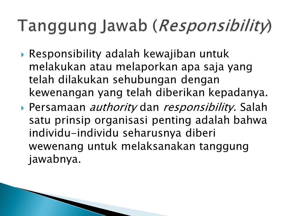Tanggung Jawab (Responsibility)