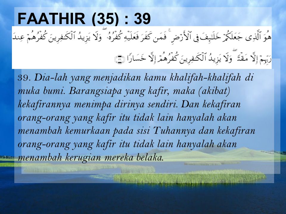 Faathir (35) : 39