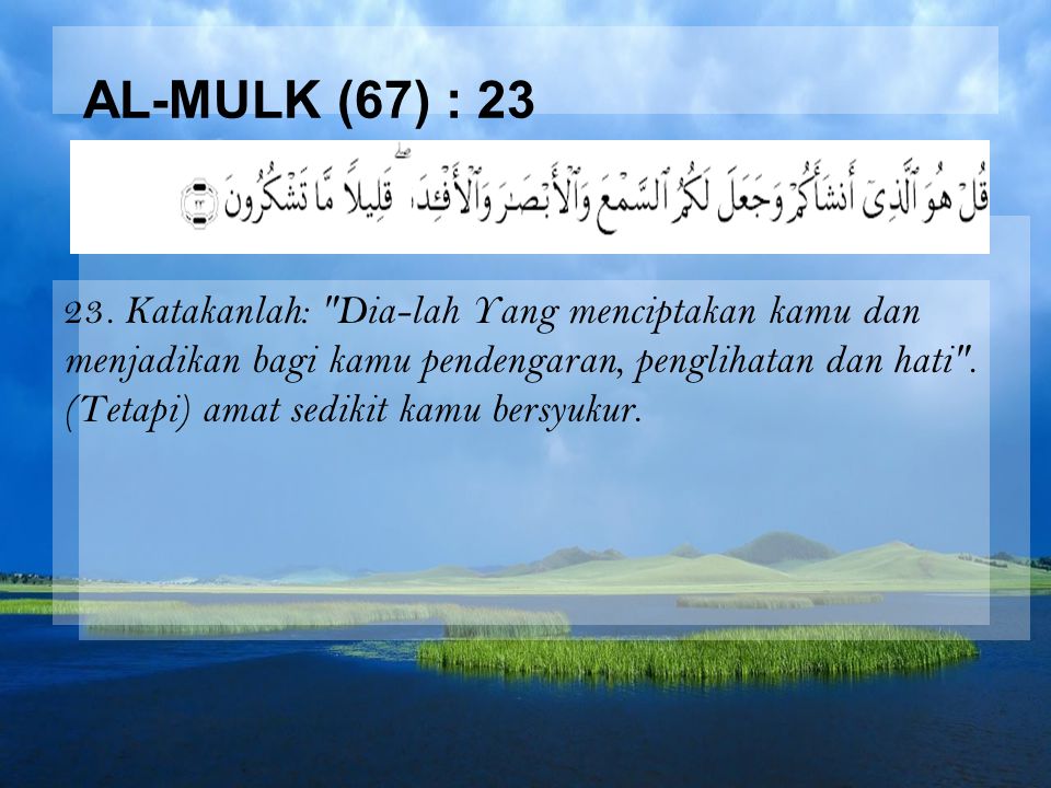 Al-Mulk (67) : 23