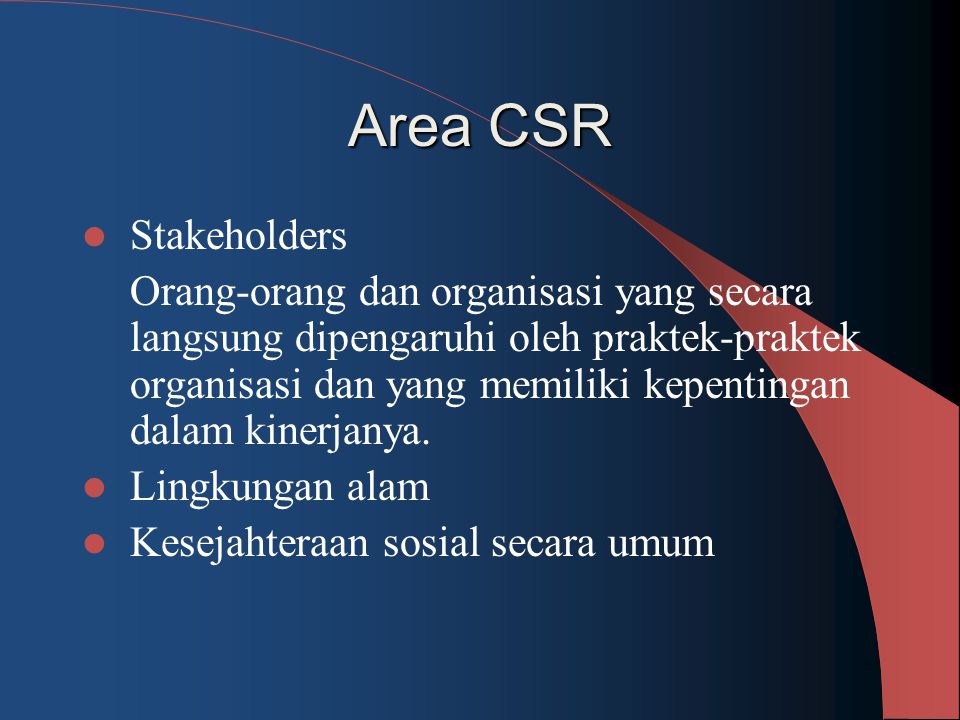 Area CSR Stakeholders.