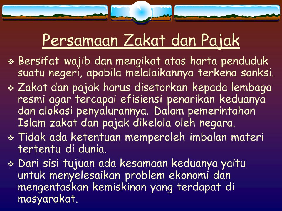 Persamaan Zakat dan Pajak