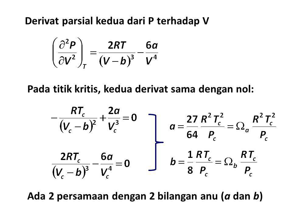 Derivat parsial kedua dari P terhadap V