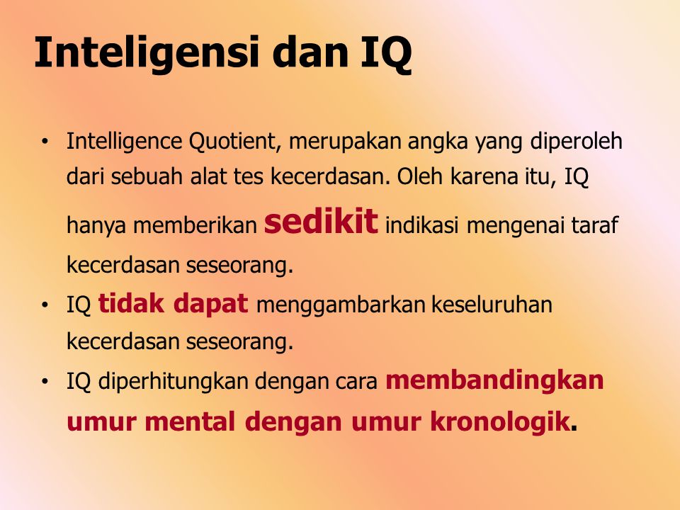 Inteligensi dan IQ