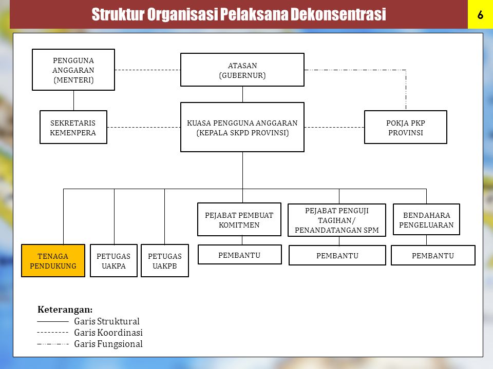 Struktur Organisasi Pelaksana Dekonsentrasi