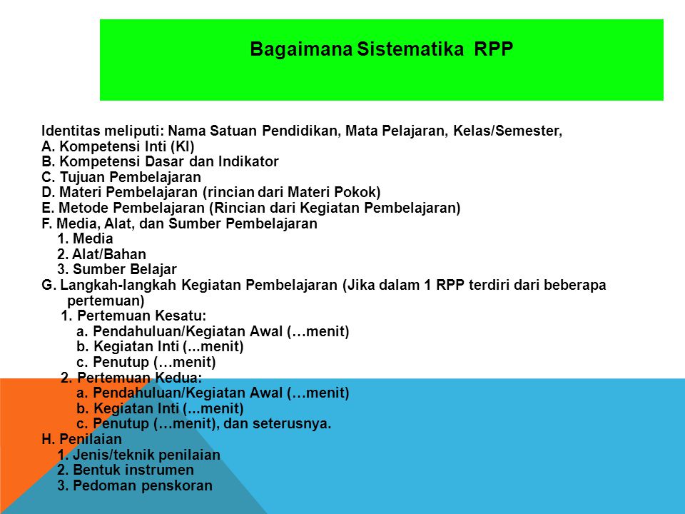 Bagaimana Sistematika RPP
