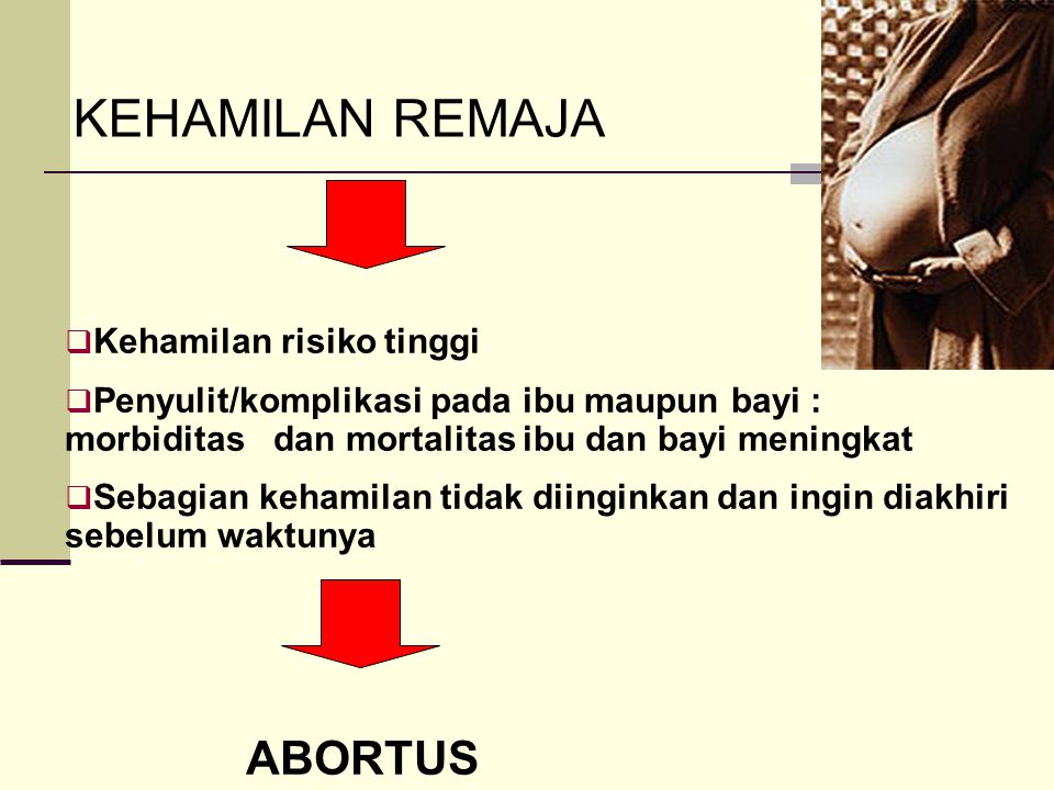 KEHAMILAN REMAJA ABORTUS Kehamilan risiko tinggi