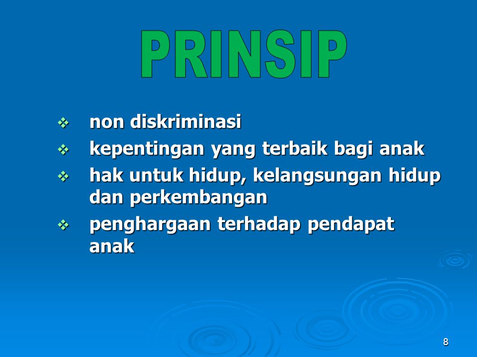 PRINSIP non diskriminasi kepentingan yang terbaik bagi anak