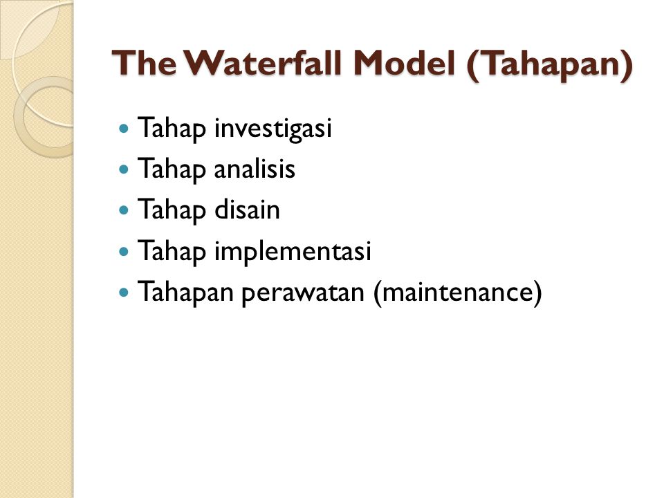 The Waterfall Model (Tahapan)