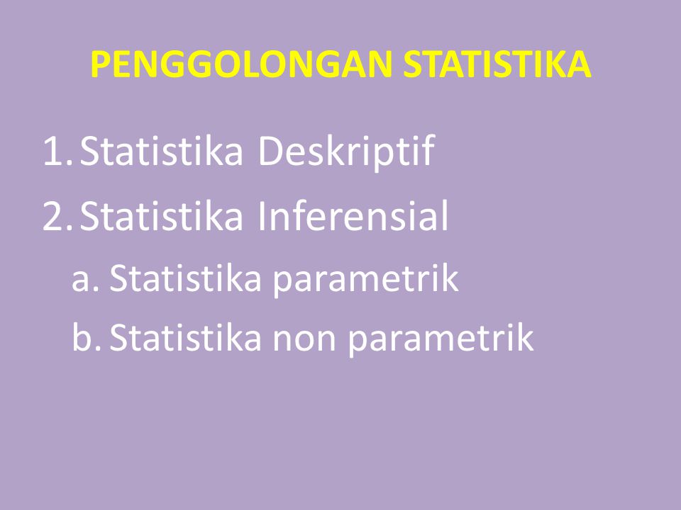 PENGGOLONGAN STATISTIKA