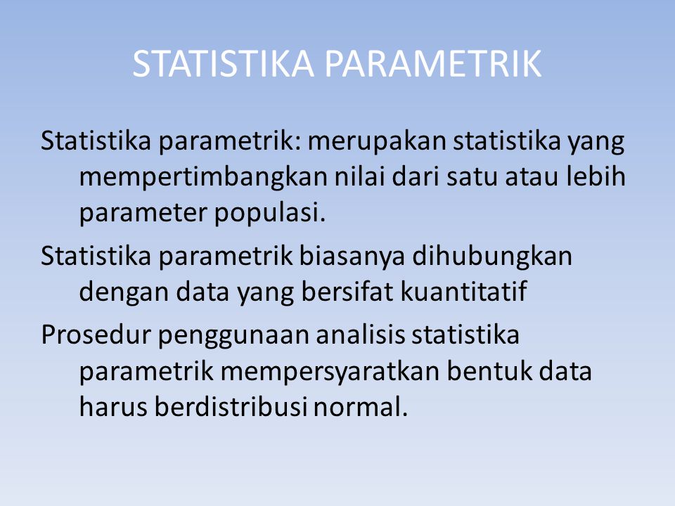 STATISTIKA PARAMETRIK