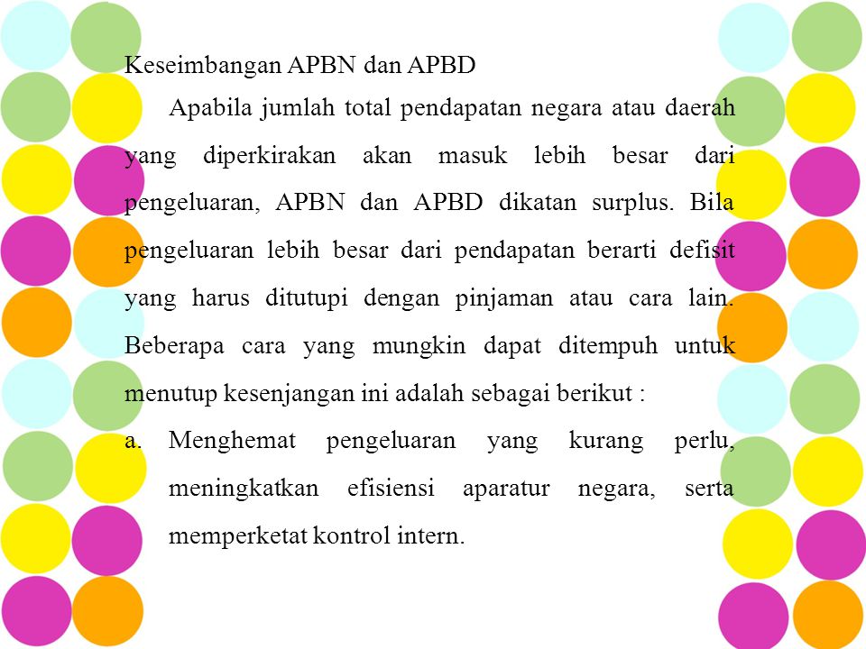 Keseimbangan APBN dan APBD