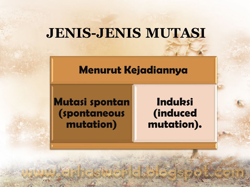 Induksi (induced mutation).