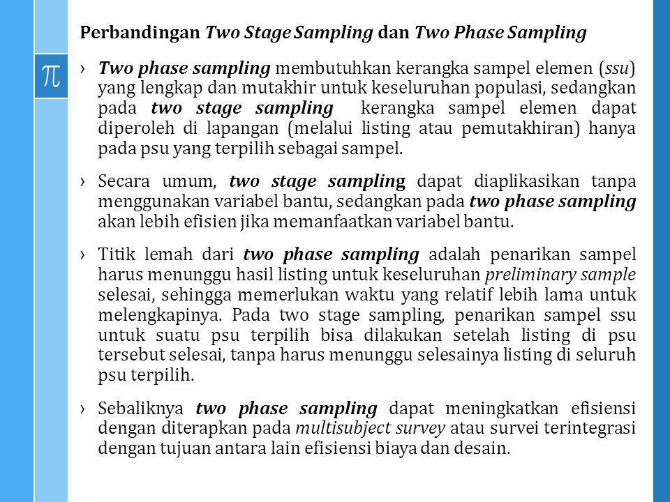 Perbandingan Two Stage Sampling dan Two Phase Sampling